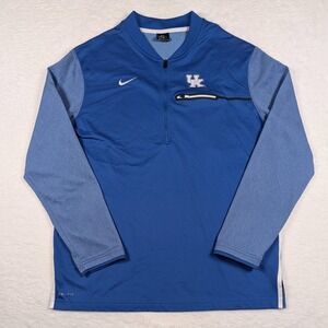 Kentucky Wildcats Shirt Mens XL Blue NCAA Basketball Nike Dri-FIT 1/4 Zip Blade